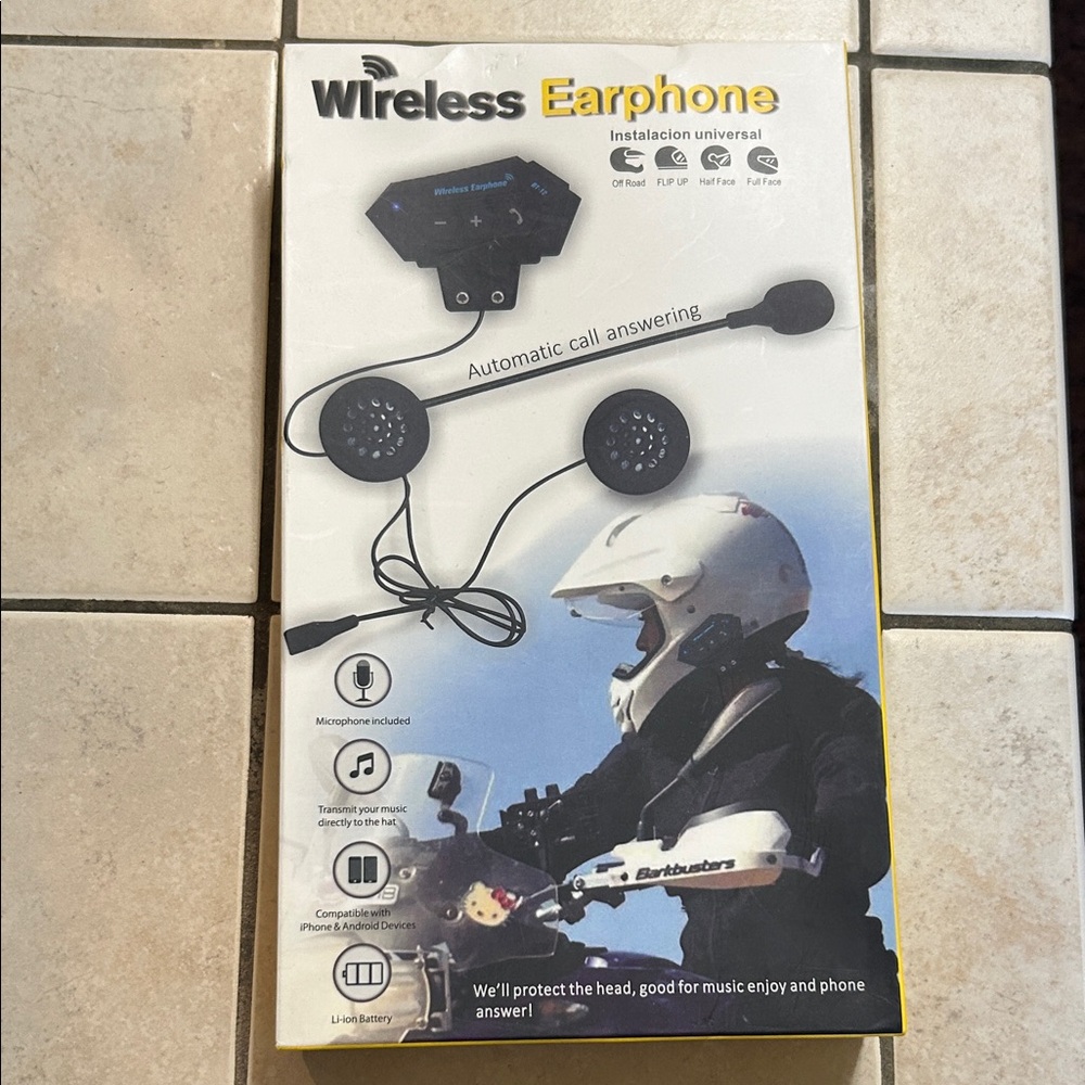 BT12 Motorcycle Helmet Bluetooth Headset. NIB